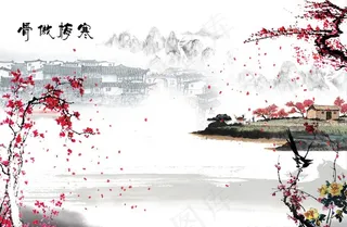 寒梅傲骨背景图片