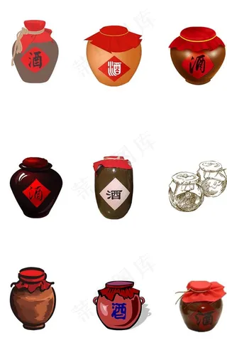 酒坛素材图片