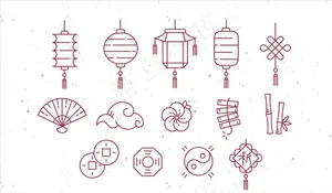 线条灯笼图片