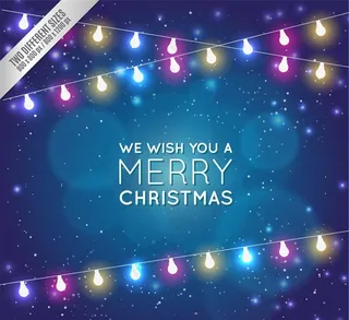 圣诞节彩灯串贺卡矢量图图片