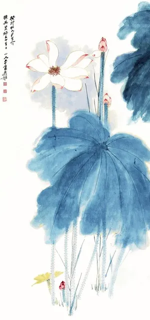 荷花装饰画图片