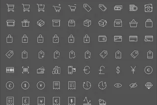 线条简洁购物打折类矢量图标图片