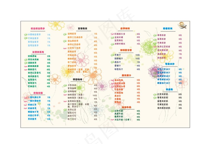 奶茶店灯片图片cdr矢量模版下载