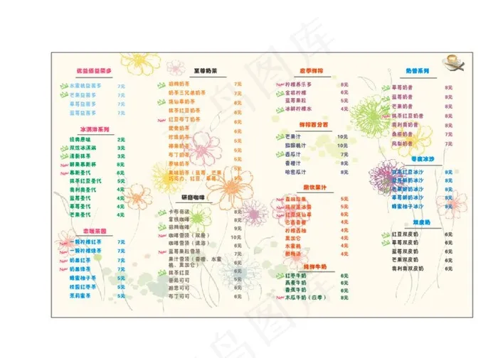 奶茶店灯片图片cdr矢量模版下载