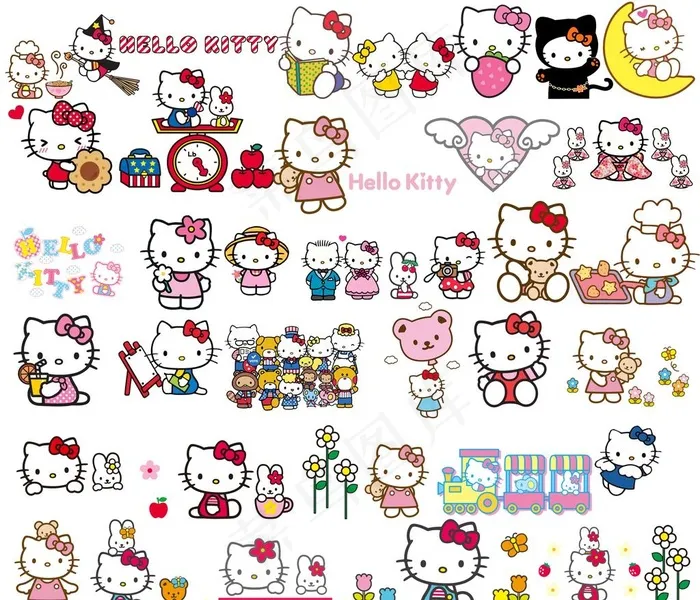 hello kitty鲜花图图片(5906X5249(DPI:150))psd模版下载