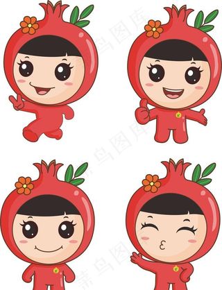 悦言石榴卡通形象图片
