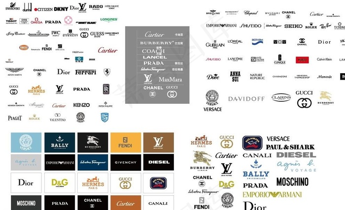 世界奢侈品 logo图片ai矢量模版下载