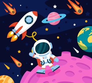 太空中探索的宇航员图片