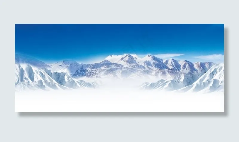 蓝天 雪山 冰山图片(3887X1772(DPI:300))psd模版下载