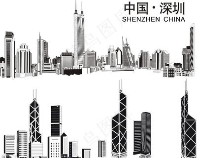 城市建筑剪影图片