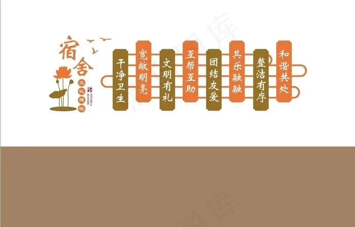 宿舍文化墙图片cdr矢量模版下载