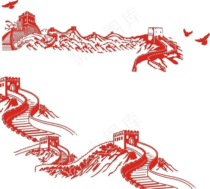 长城图片cdr矢量模版下载
