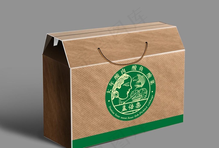 牛皮手提箱样机图片