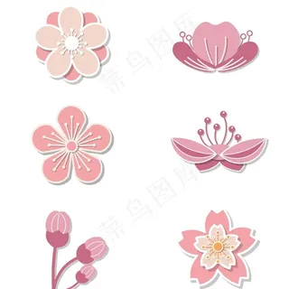 桃花素材手绘花瓣ai设计图片