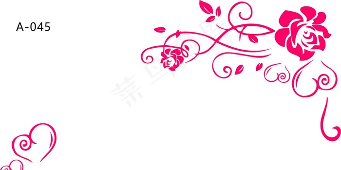 对角花矢量图图片cdr矢量模版下载
