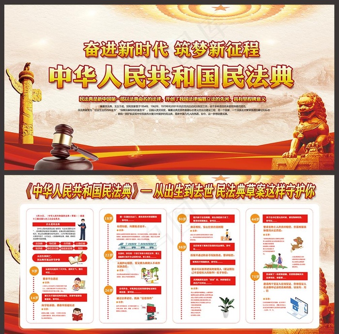 中国民法典图片(7085X3543(DPI:300))psd模版下载