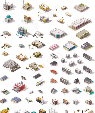 卡通城市建筑图片