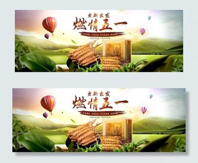 冬虫夏草五一活动海报图片