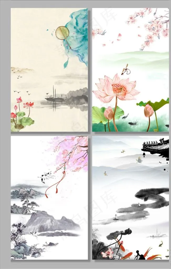 古风背景图片(3543X5315(DPI:150))psd模版下载