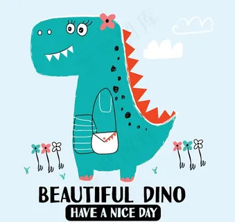 卡通恐龙插画图案图片