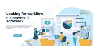 扁平化商务办公插画图片