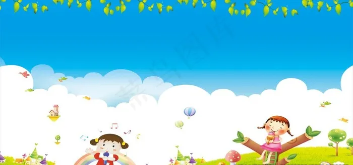 卡通背景图片(7874X3937(DPI:100))psd模版下载