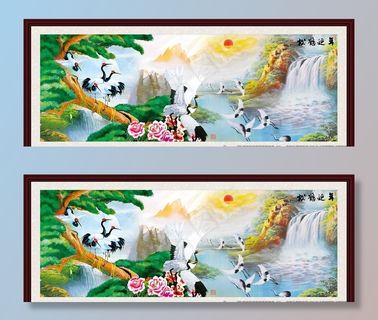 松鹤延年 迎客松图片