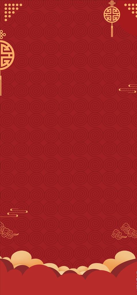 红色中国风展架背景图片cdr矢量模版下载