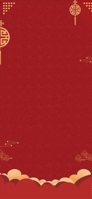 红色中国风展架背景图片