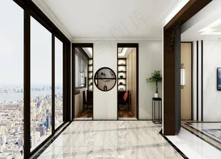 新中式家装阳台装修效果图图片