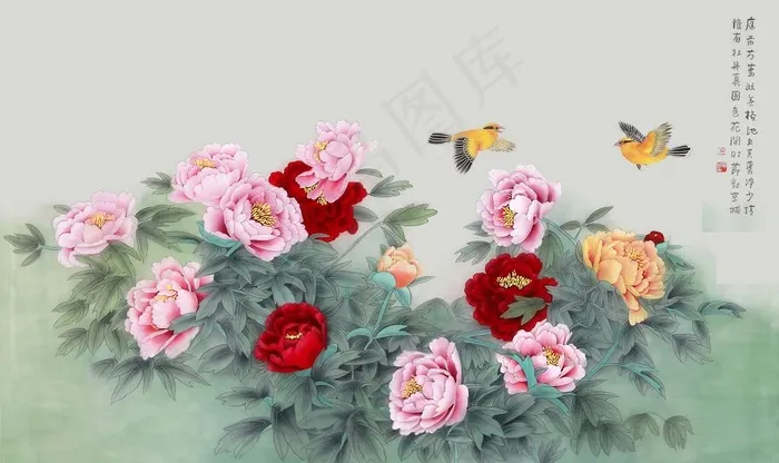 花开富贵图片(9068X5667(DPI:72))psd模版下载