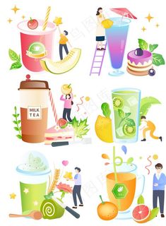 奶茶场景夏天制作鸡尾酒图片