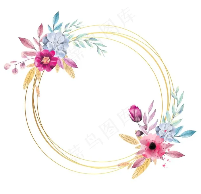 矢量花朵花环图片ai矢量模版下载