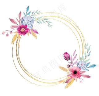 矢量花朵花环图片