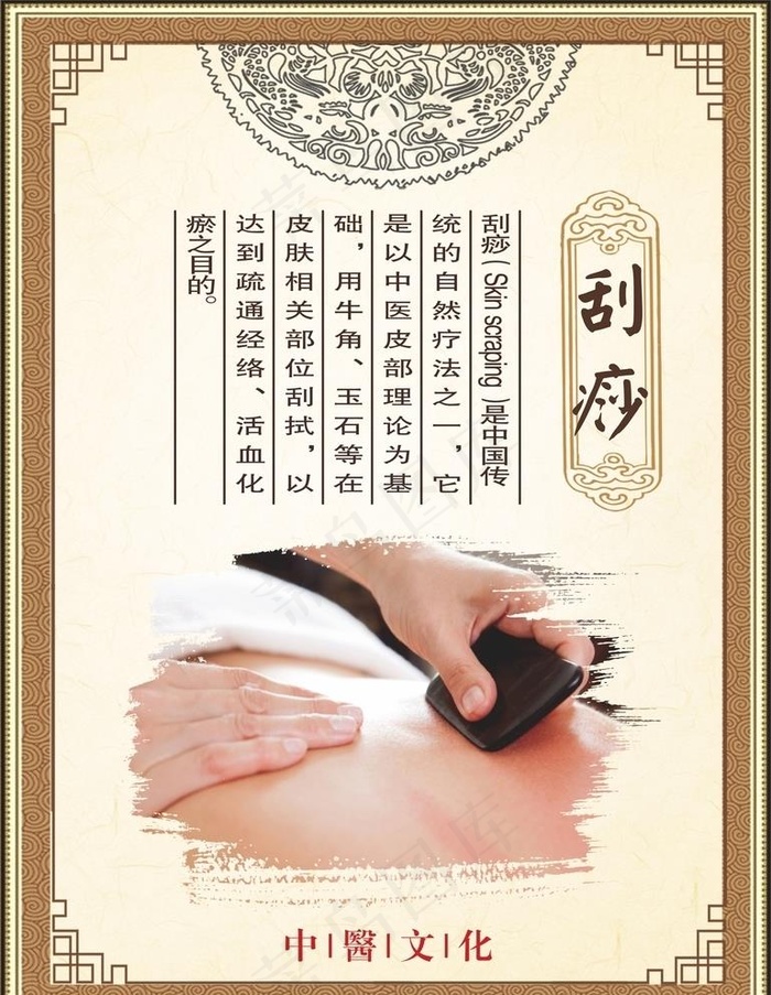 中医养生刮痧海报图片