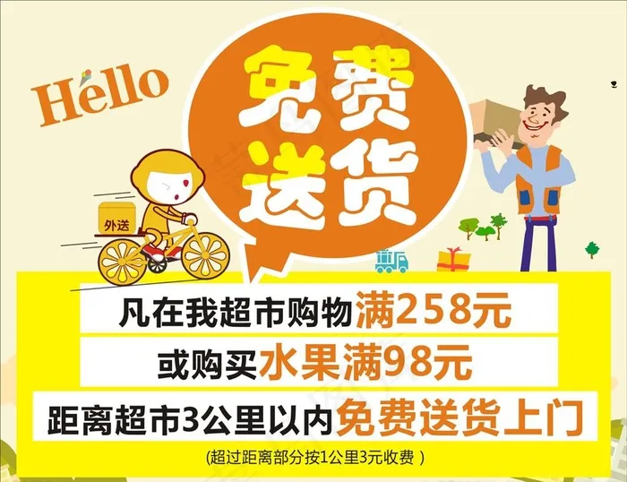 海报 免费送货图片cdr矢量模版下载