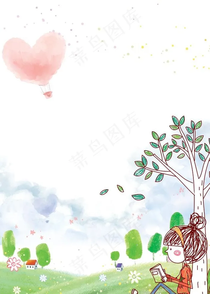 卡通背景图片(3425X4961(DPI:300))psd模版下载