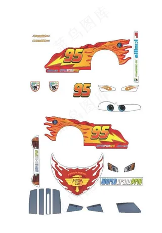 汽车总动员 不干胶图片