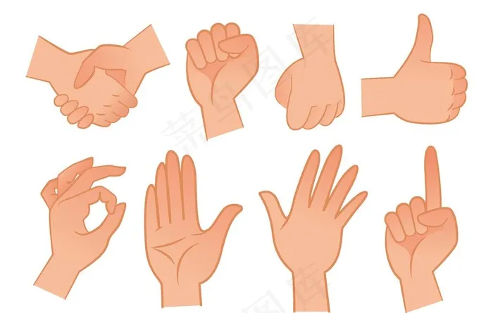 手势图片eps,ai矢量模版下载