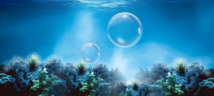 海洋珊瑚水泡气泡圆形泡泡图片psd模版下载