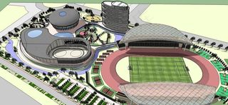 体育场建筑设计su模图片