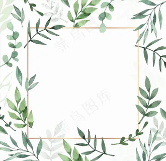 树叶花边花框图片