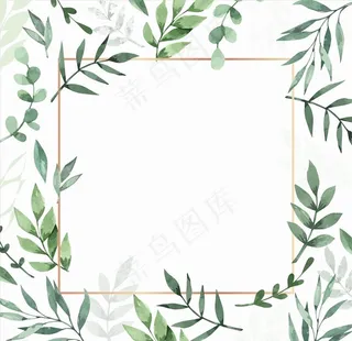 树叶花边花框图片