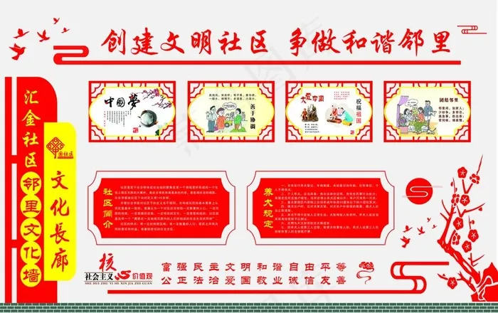 社区展板图片(12598X8307(DPI:100))psd模版下载