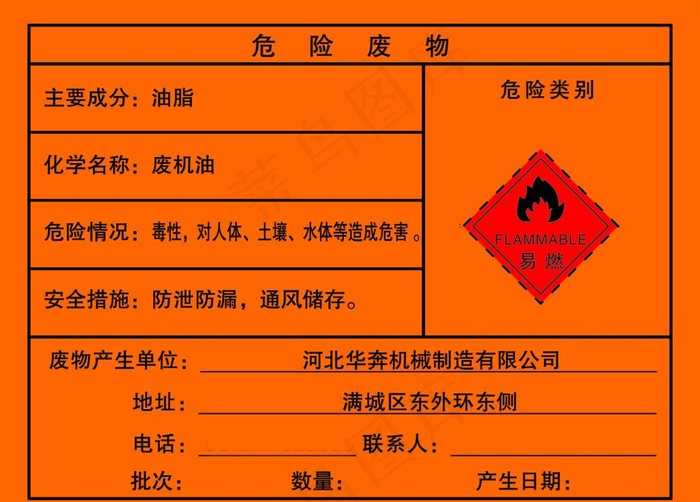 危险废物标志图片psd模版下载