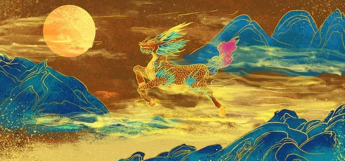 国潮麒麟图片