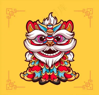 矢量舞狮图片