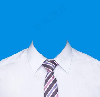 男装领带蓝底证件照图片