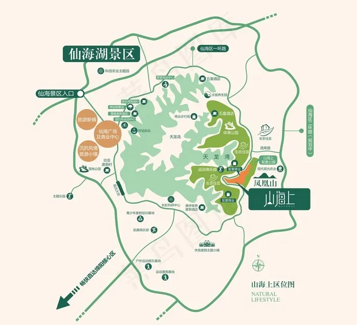 旅游景区路线图图片cdr矢量模版下载