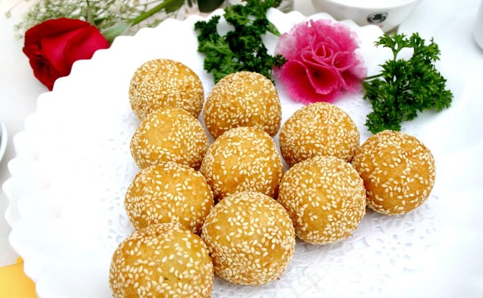 麻圆麻团芝麻球美食图片